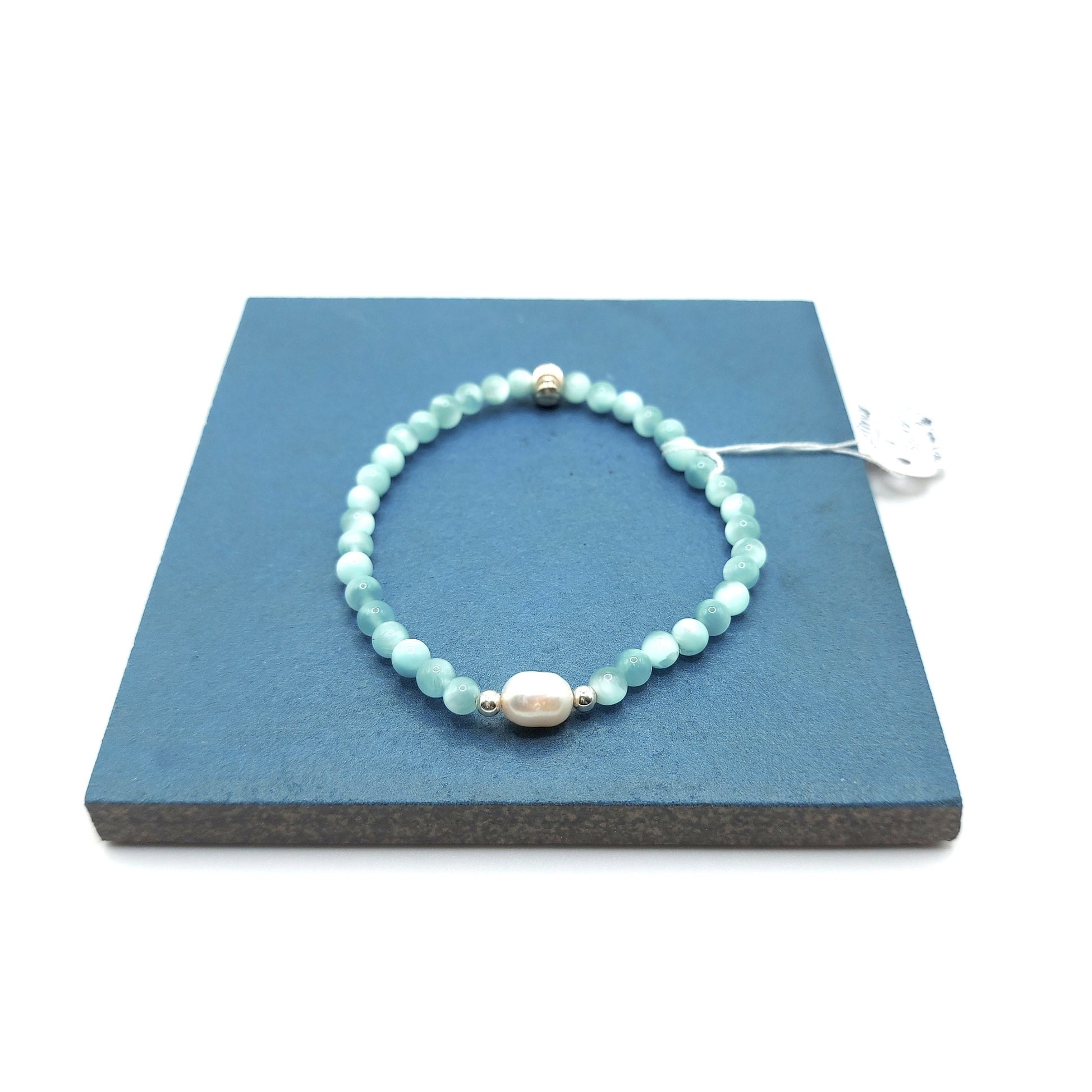 Larimar & Freshwater Pearl Bracelet