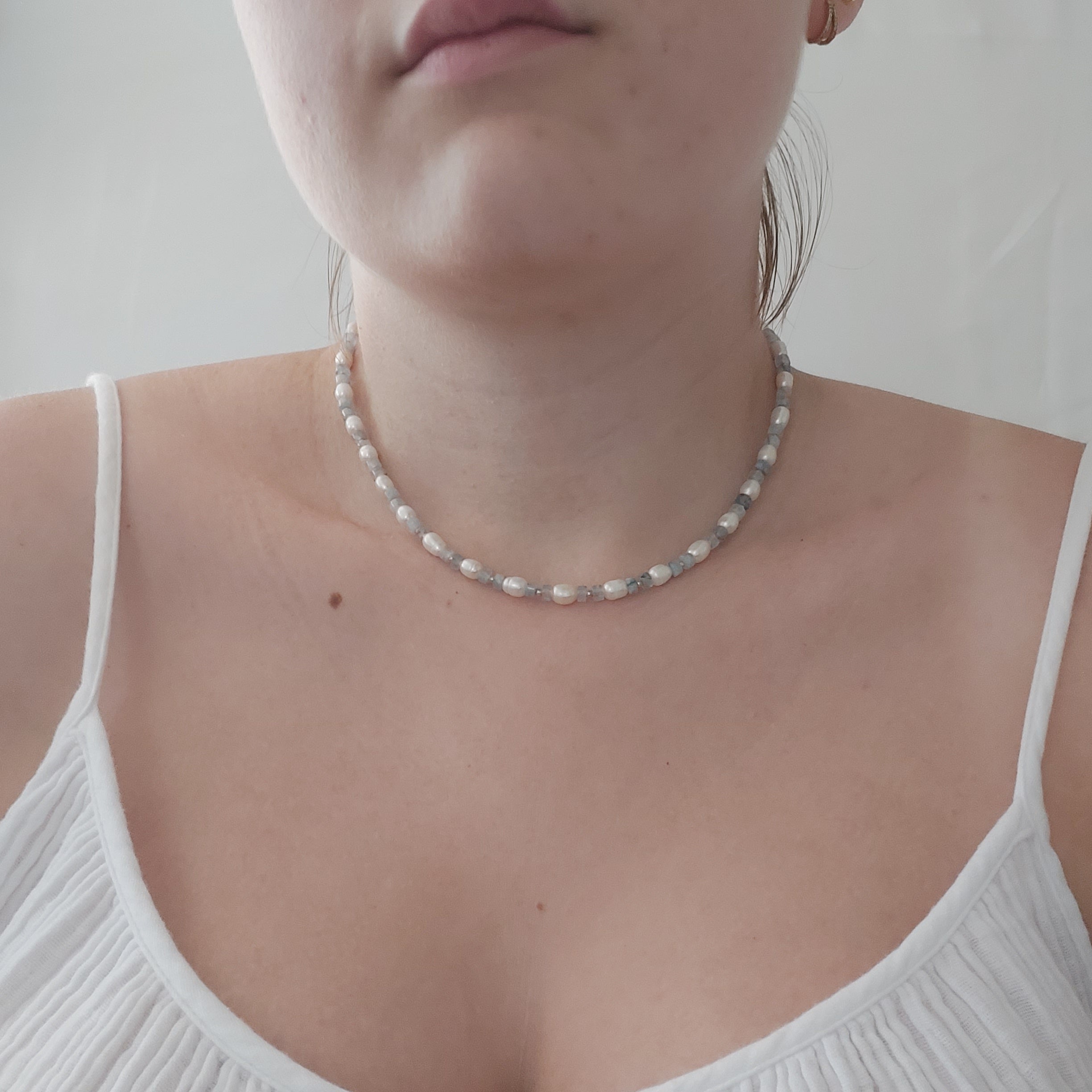 Aquamarine & Freshwater Pearl Necklace