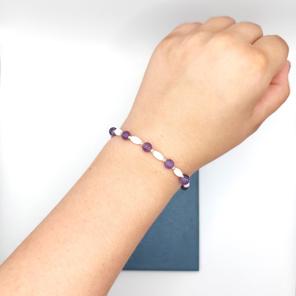 Amethyst & Mother of Pearl Bracelet