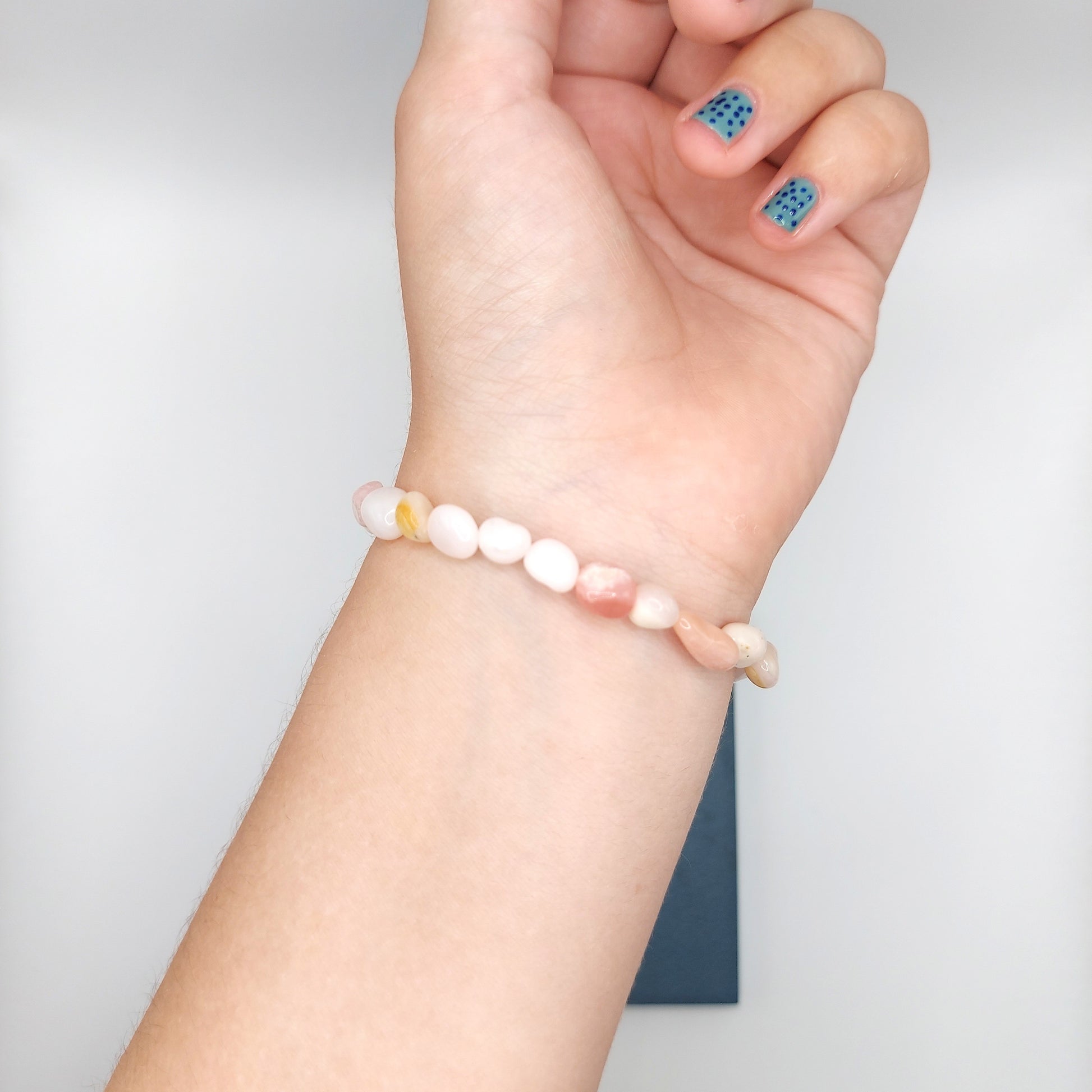 Pink Opal and Freshwater Pearl Nugget Bracelet