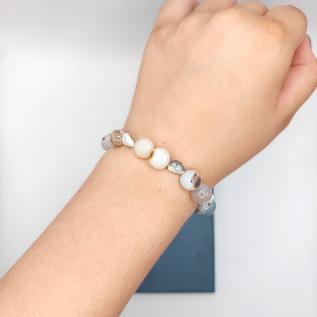 Striped Agate & Howlite Bracelets