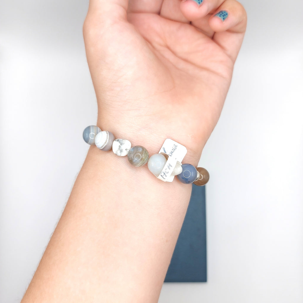 Striped Agate & Howlite Bracelets