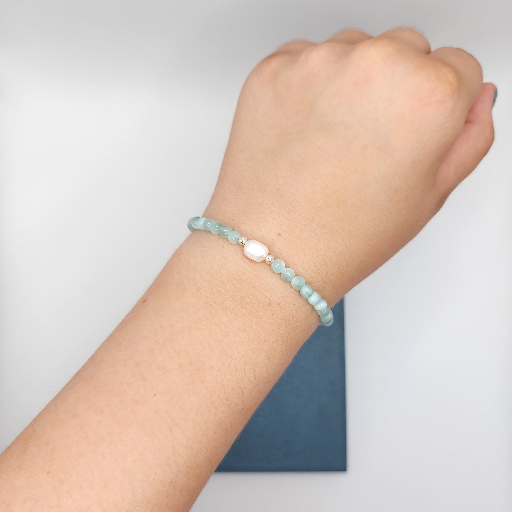Larimar & Freshwater Pearl Bracelet