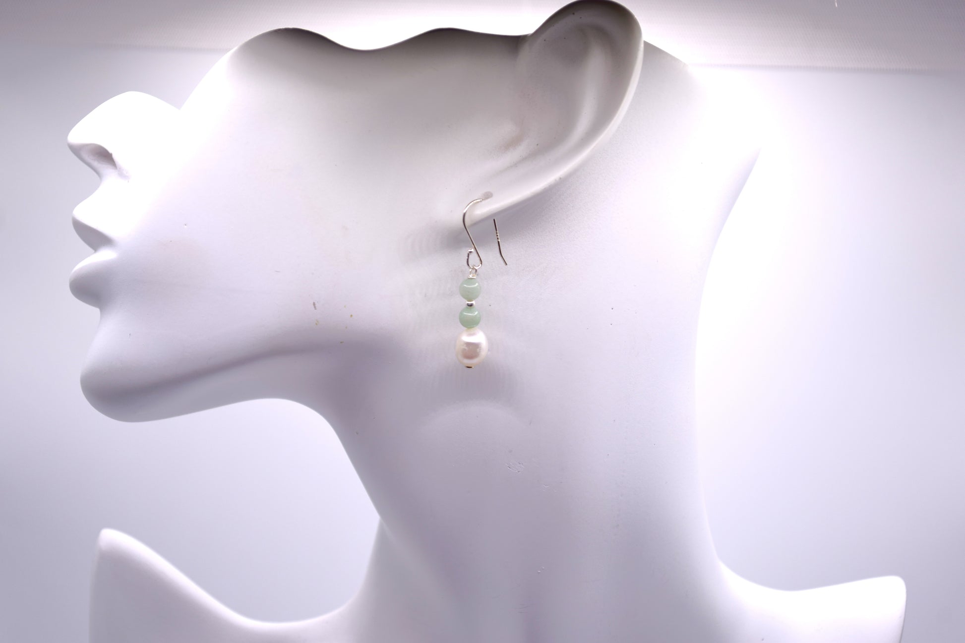 S925 Amazonite and Freshwater Pearl Earrings 2