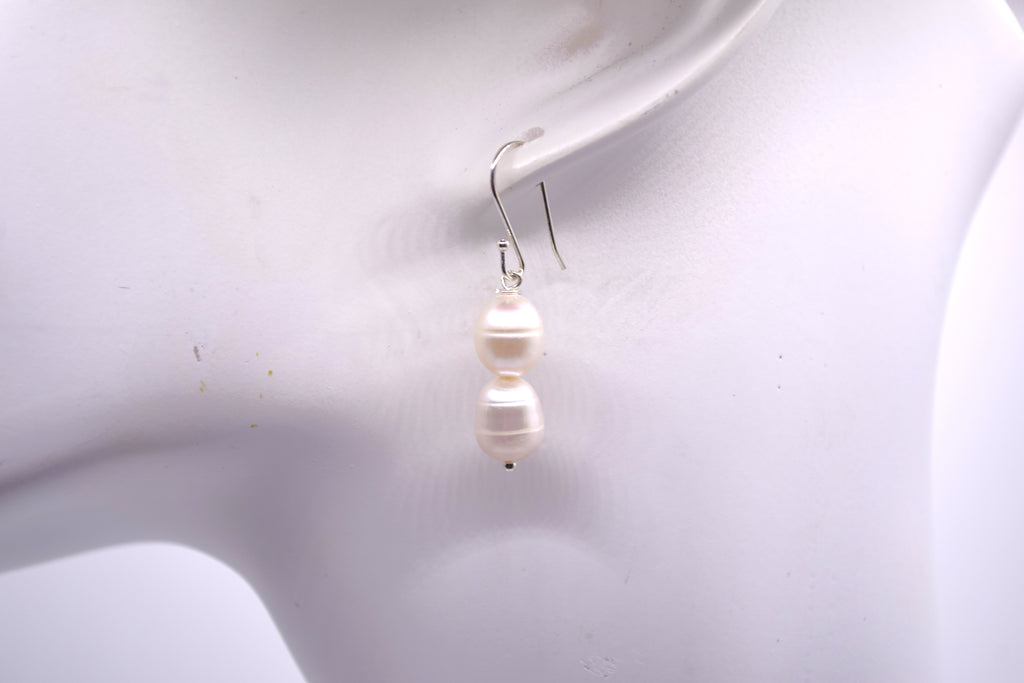 S925 Freshwater Pearl Earrings (2 Pearls)