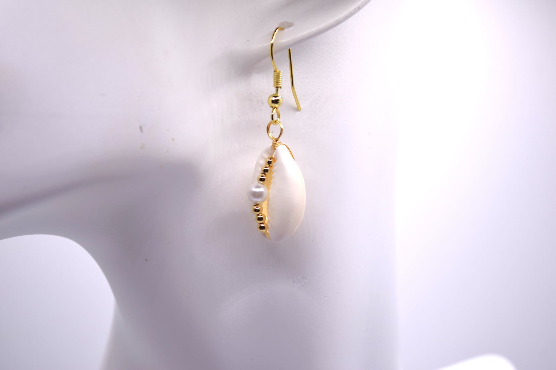 Gold Plated Shell Earrings