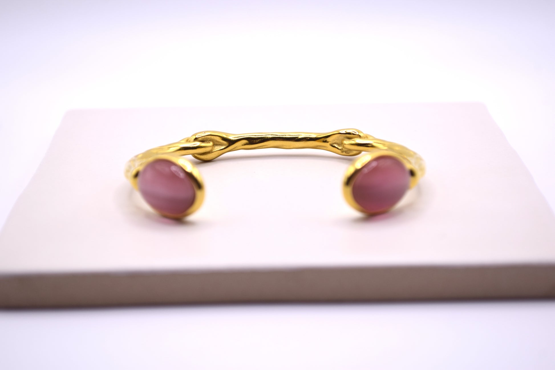 18K Gold Plated Gemstone Bangle