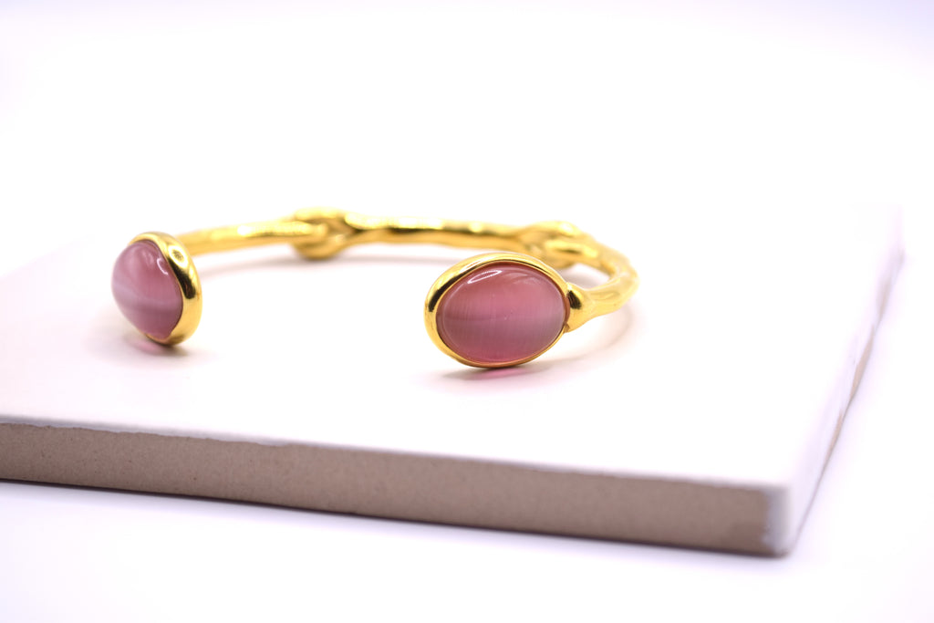 18K Gold Plated Gemstone Bangle