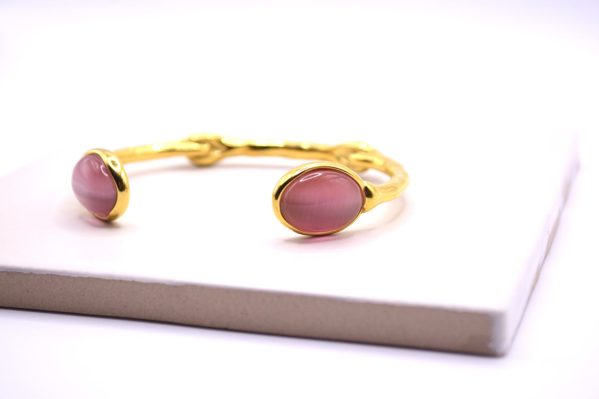 18K Gold Plated Gemstone Bangle