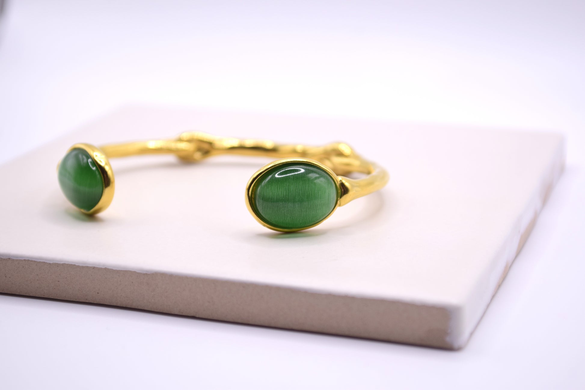 18K Gold Plated Gemstone Bangle
