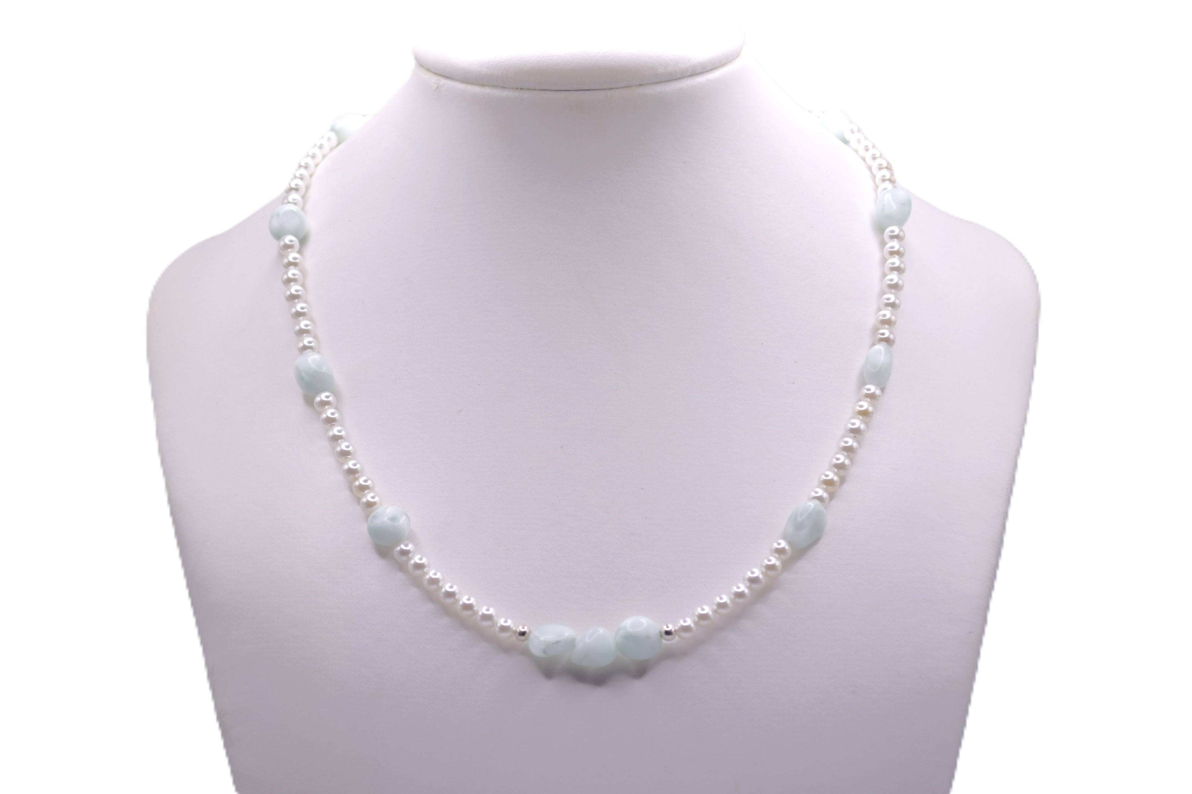 Larimar & Shell Pearl Necklace