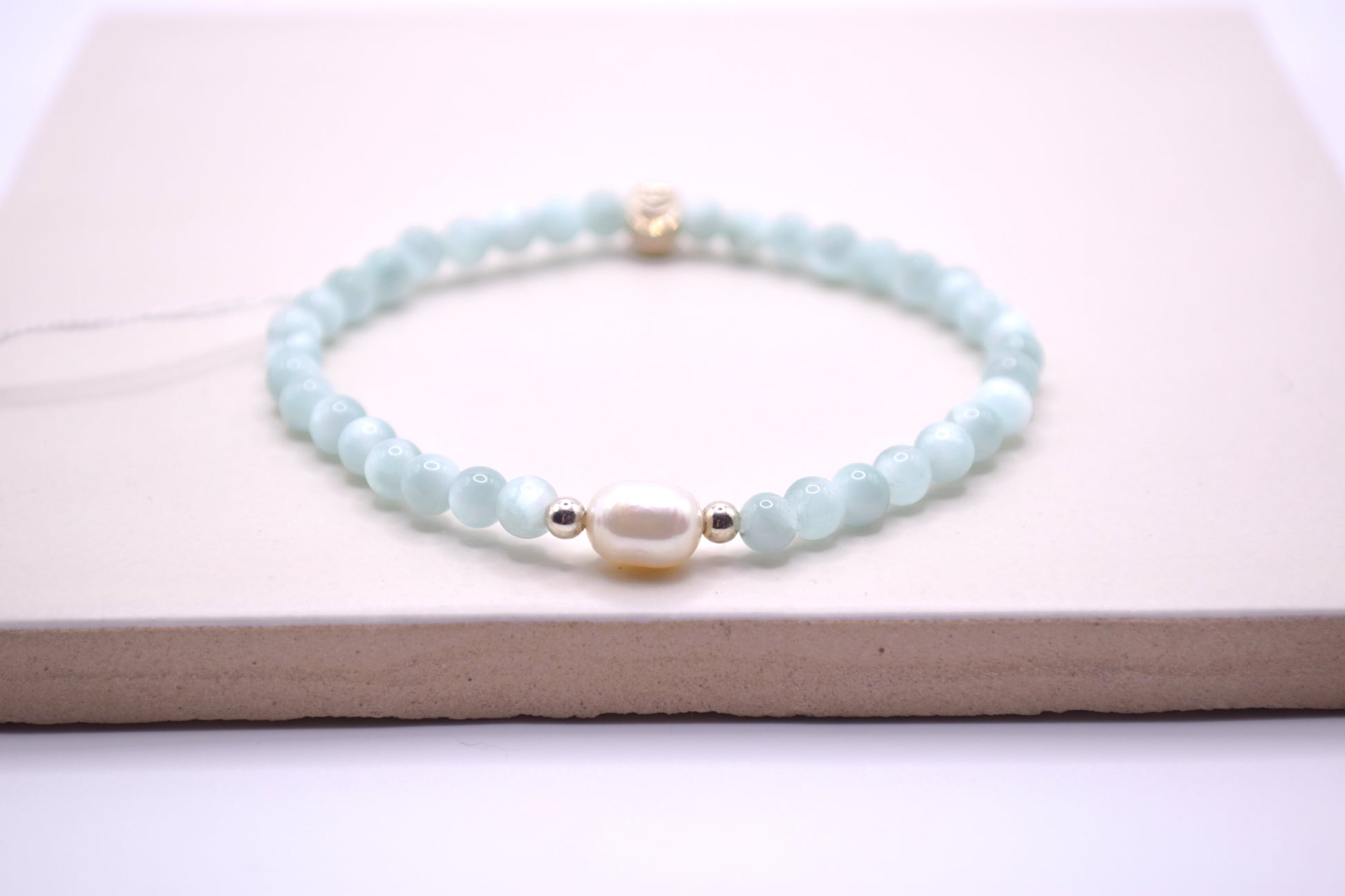 Larimar & Freshwater Pearl Bracelet