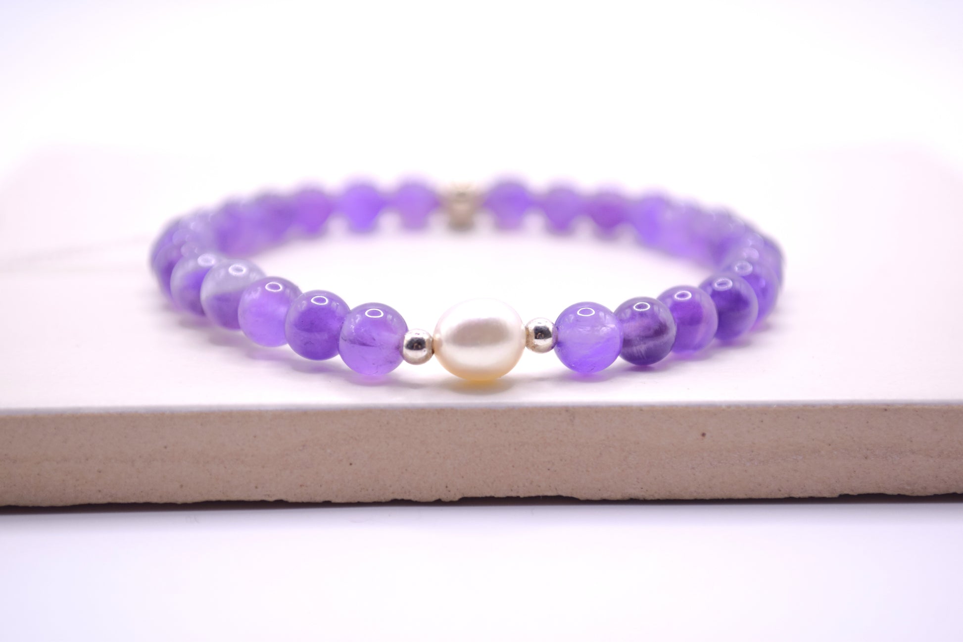 Amethyst & Freshwater Pearl Bracelet