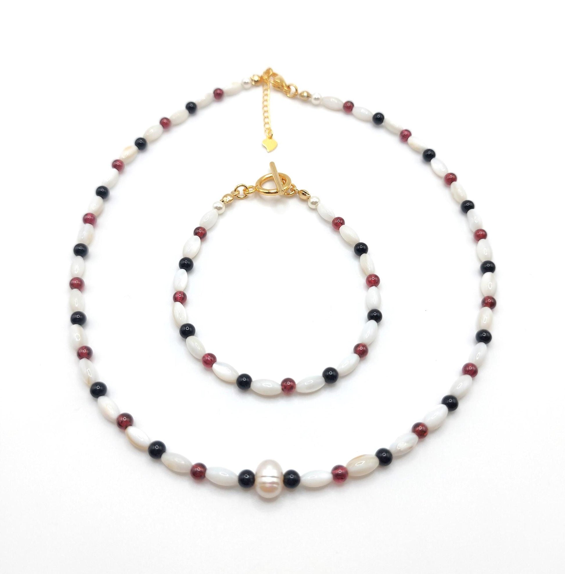 Agate & Garnet Necklace